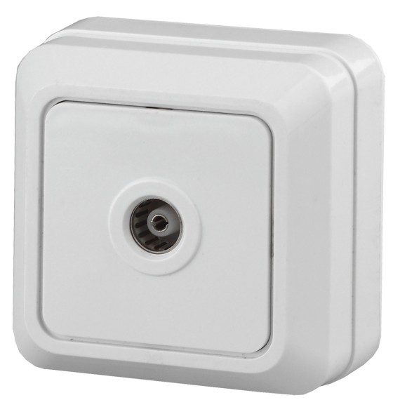 Б0038872 2Э-301-01 Intro Розетка TV одиночная, ОУ, Quadro, б.м.п., белый (10/200/2400)