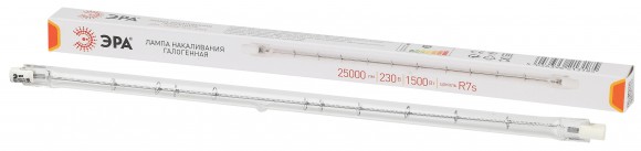 Б0048497 Лампочка галогенная ЭРА J254-1500W-R7s-230V R7s 1500Вт трубка теплый белый свет