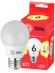 Б0028008 Лампочка светодиодная ЭРА RED LINE ECO LED A55-6W-827-E27 E27 / Е27 6Вт груша теплый белый свет