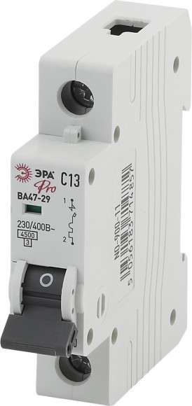 Автоматический выключатель ЭРА PRO NO-900-11 ВА47-29 1P 13А кривая C 4,5кА