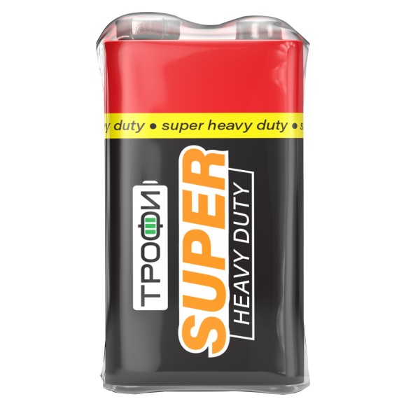 C0033717 Батарейки Трофи 6F22-1S SUPER HEAVY DUTY Zinc (10/500/18000)