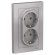Розетка двойная с заземлением в сборе Schneider Electric Atlas Design 16А, алюминий ATN000324
