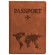 Обложка для паспорта "Passport Map", мягкая экокожа, коричневая, STAFF, 238876