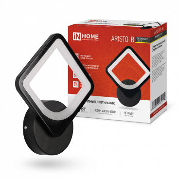 4690612043104 Светильник сд ELEGANT ARISTO-B 15Вт 230В 3000-6500K 1200Лм STEP COLOR черный IN HOME