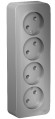 Schneider electric BLANCA РОЗЕТКА 4-ая б/з без штор. ИЗОЛ.ПЛ.,16А, 250В,АЛЮМИНИЙ