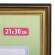 Рамка 21х30 см, пластик, багет 20 мм, BRAUBERG "HIT3", золото, стекло, 390990