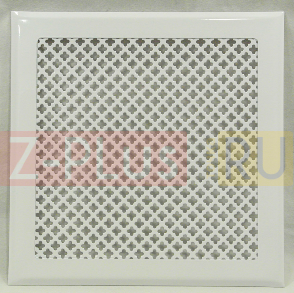 Решетка на магнитах серии РП-200 квадратная 200x200 мм металлическая белая (крупный цветок)  (RAL 9003)