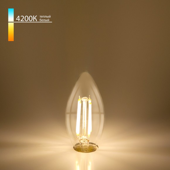 Филаментная светодиодная лампа "Свеча" С35 7W 4200K E14 (C35 прозрачный) BLE1412