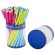 Ручка шариковая BRAUBERG SOFT TOUCH STICK "NEON", СИНЯЯ, мягкое покрытие, корпус ассорти, узел 0,7 мм, 143697
