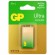 Батарейка GP Ultra, Крона (6LR61, 6LF22, 1604A), алкалиновая, 1 шт., в блистере, 1604AU-5CR1