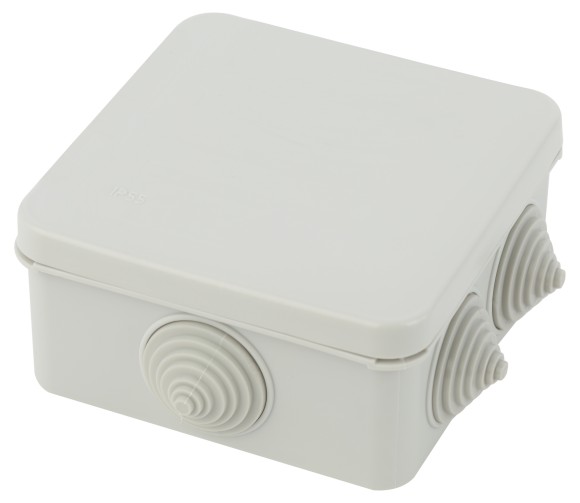 Б0055757 Распаячная коробка ЭРА KORz-100-100-50-6gv открытой установки серая 100х100х50мм 6 вставленных гермовводов IP55