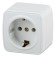 Б0036098 3-202-01 Intro Розетка 2P+E Schuko, 16А-250В, IP20, ОУ, Polo, белый (16/320/3840)