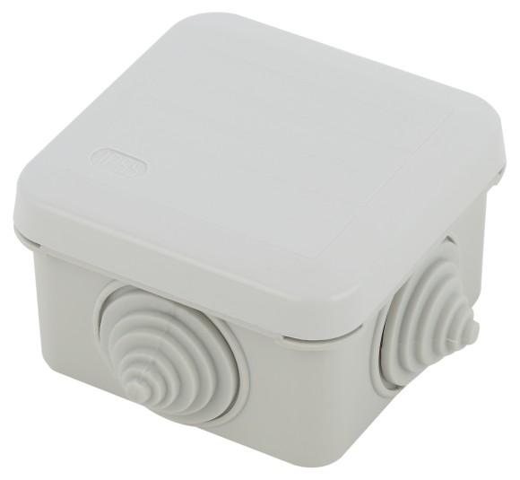 Б0055758 Распаячная коробка ЭРА KORz-70-70-40-4gv открытой установки серая 70х70х40мм 4 вставленных гермоввода IP55