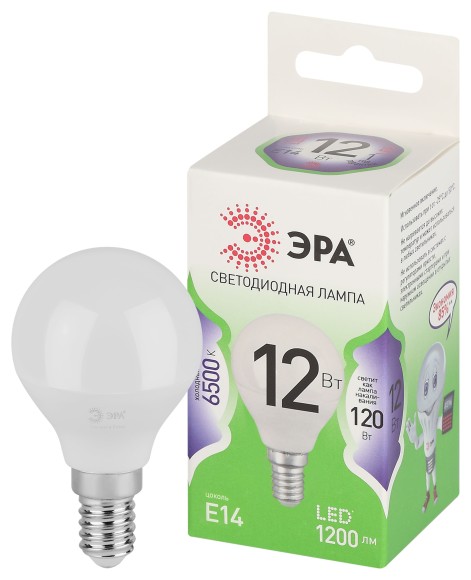 LED P45-12W-865-E14 GL Лампочка светодиодная ЭРА GREEN LINE LED P45-12W-865-E14 GL E14 12 Вт шар холодный свет