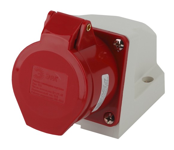 Б0032876 Розетка ЭРА R(OUT)-16-3P-PE-N-IP44 стационарная наружная 115 3Р+РЕ+N 16А 380В IP44