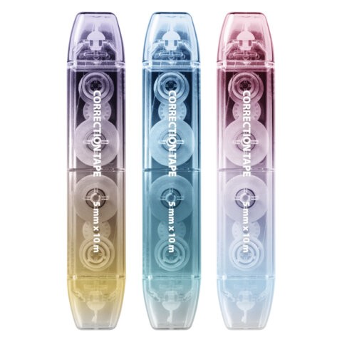 Корректирующая лента двусторонняя BRAUBERG GRADE PASTEL, 5 мм x 10 м, КОМПЛЕКТ 3 штук, 273026