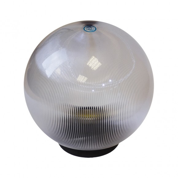 Садово-парковый светильник ЭРА НТУ 02-100-302 шар прозрачный призма на опору / кронштейн IP44 Е27 max100Вт d300mm
