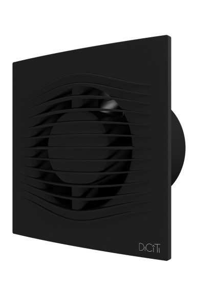 SLIM 5C Matt black Вентилятор накладной SLIM D125 обратный клапан Matt black DICITI