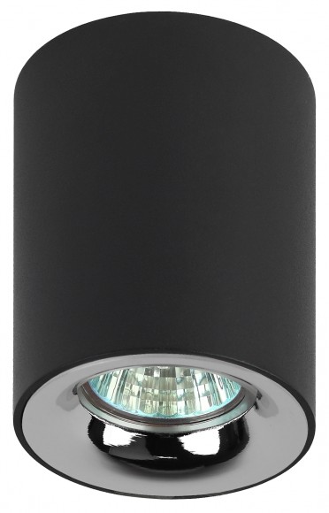 Светильник настенно-потолочный спот ЭРА OL1 GU10 BK/CH под лампу MR16/GU10 черный/хром IP20