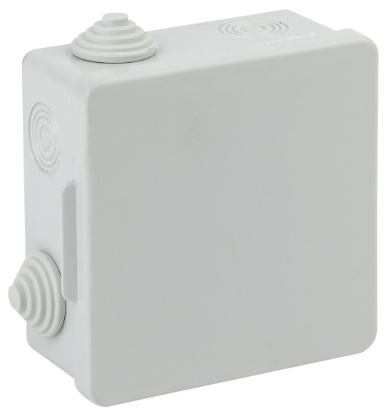 Б0037441 Распаячная коробка ЭРА KOR-100-100-50-8g открытой установки серая 100х100х50мм с гермовводами 8 вх. IP54