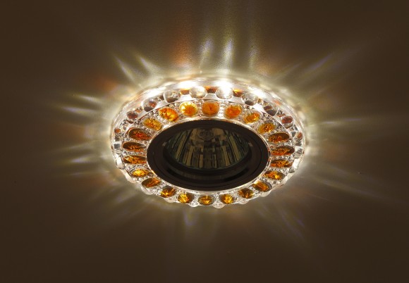 DK LD10 SL OR/WH Светильник ЭРА декор cо светодиодной подсветкой MR16, прозрачный оранжевый (50/1400