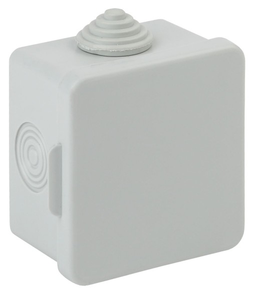 Б0037445 Распаячная коробка ЭРА KOR-65-65-50-4g открытой установки серая 65х65х50мм с гермовводами 4 вх. IP54