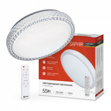 4690612034850 Светильник сд COMFORT SAPHIR 55Вт 230В 3000-6500K 4400Лм 400x95мм с пультом ДУ IN HOME