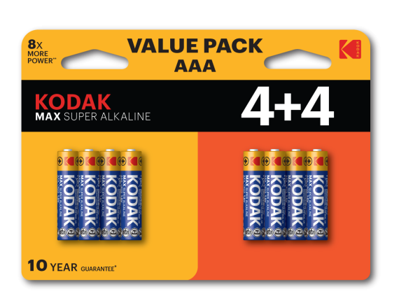 Б0057079 Батарейки Kodak LR03 4+4BL MAX SUPER Alkaline AAA