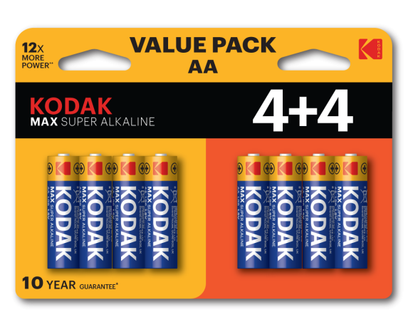 Б0057080 Батарейки Kodak LR6 4+4BL MAX SUPER Alkaline AA