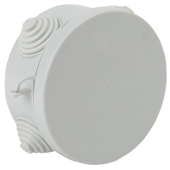 Б0037447 Распаячная коробка ЭРА KOR-85-40-4g открытой установки серая 85х40мм с гермовводами 4 вх. IP54