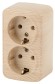 Б0036110 3-204-11 Intro Розетка 2х2P+E Schuko, 16А-250В, IP20, ОУ, Polo, сосна (12/240/2880)