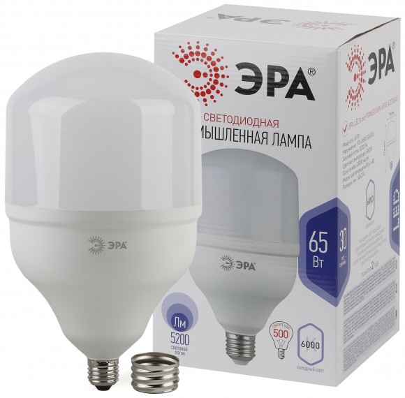 Лампочка светодиодная ЭРА STD LED POWER T160-65W-6500-E27/40 Е27 / E27 Е40 колокол холодный дневной свет