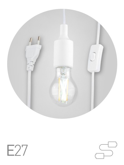 FITO-Holder E27 1.5 м Светильник для растений ЭРА FITO-Holder E27 1.5 м с проводом и выключателем для фитоламп с цоколем Е27