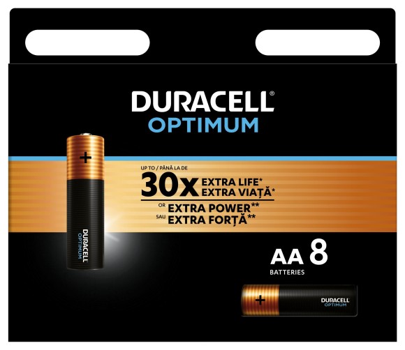 Б0056024 Батарейки Duracell 5014069 АА алкалиновые 1,5v 8 шт. LR6-8BL Optimum (8/64/16000)