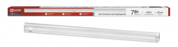 4690612012230 Светильник сд СПБ-Т5 7Вт 230В 6500К 630Лм 600мм IN HOME
