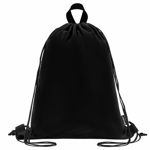Мешок для обуви BRAUBERG большой удобный с ручкой, 51х41 см, "Total Black", 273454