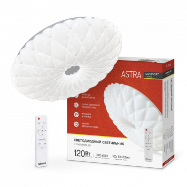 4690612035024 Светильник сд COMFORT ASTRA 120Вт 230В 3000-6500K 9600Лм 500x100мм с пультом ДУ IN HOME