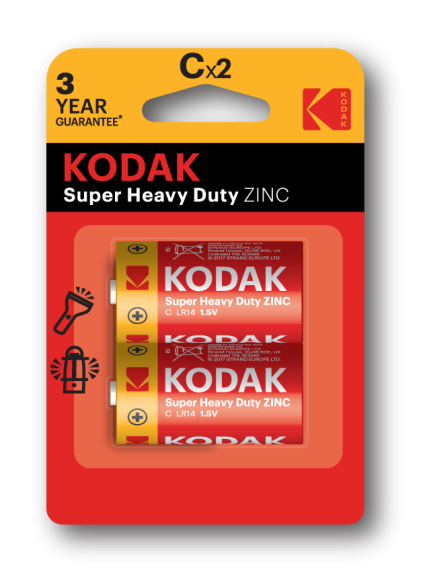 Б0005136 Батарейки Kodak R14-2BL SUPER HEAVY DUTY Zinc [KCHZ-2] (20/200/8400)